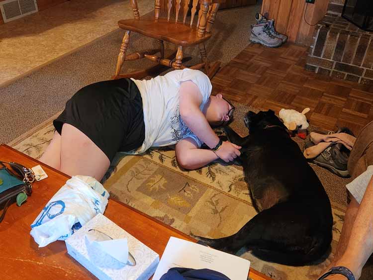 relaxing at the cabin